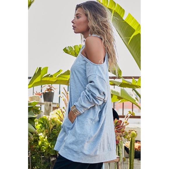 Carmella Gray Cold Shoulder Hoodie - Picture 5 of 13